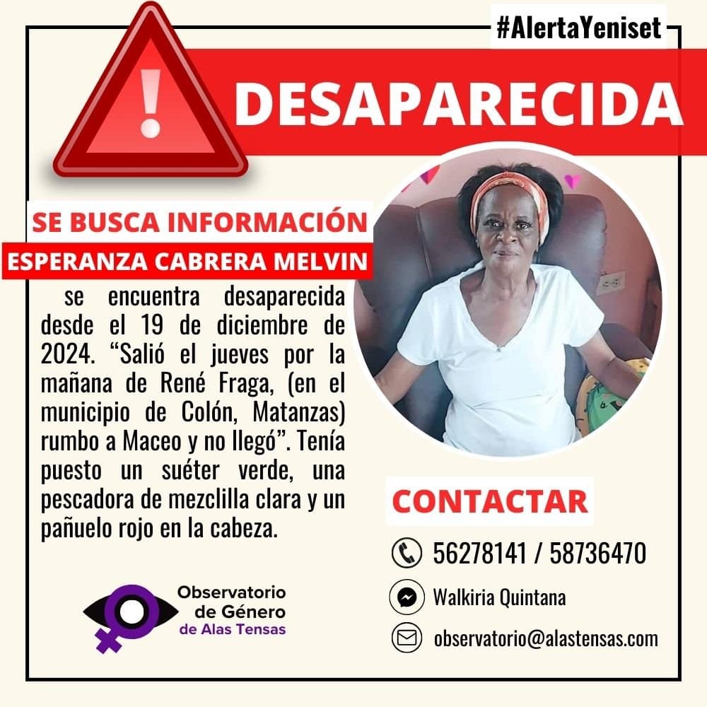Esperanza Cabrera desaparecida en Cuba