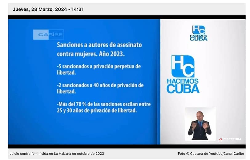 Programa Hacemos Cuba sobre feminicidios en la isla
