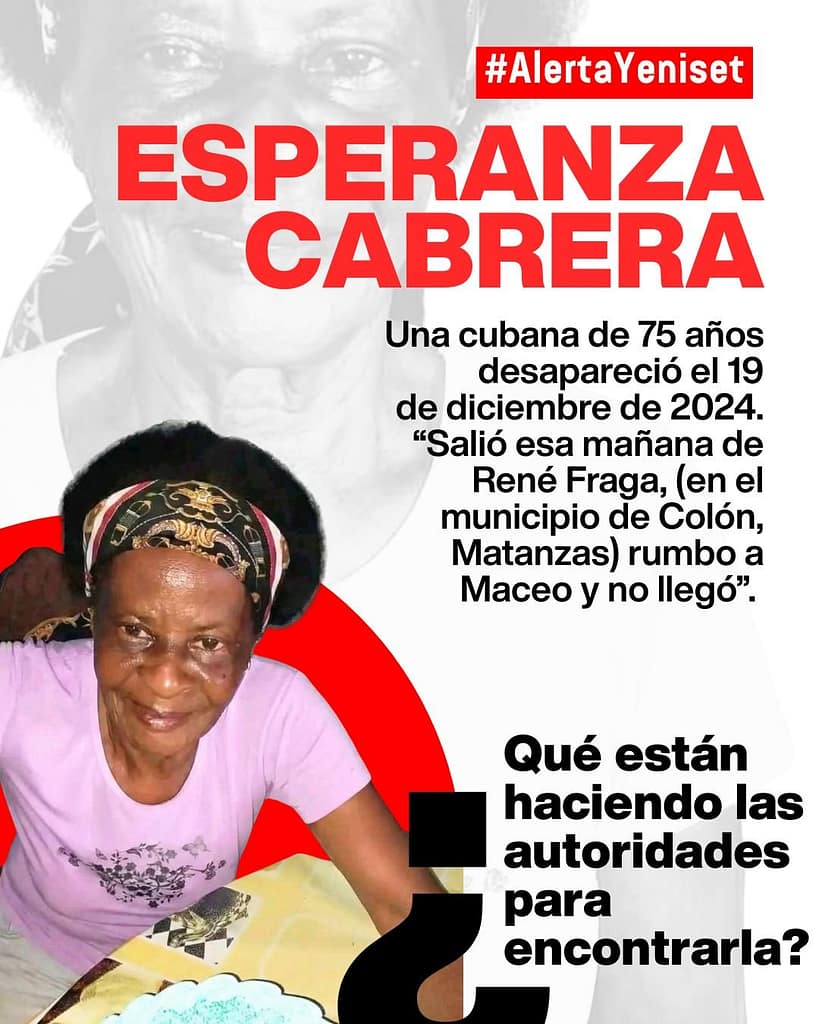 Esperanza Cabrera, desaparecida en Cuba