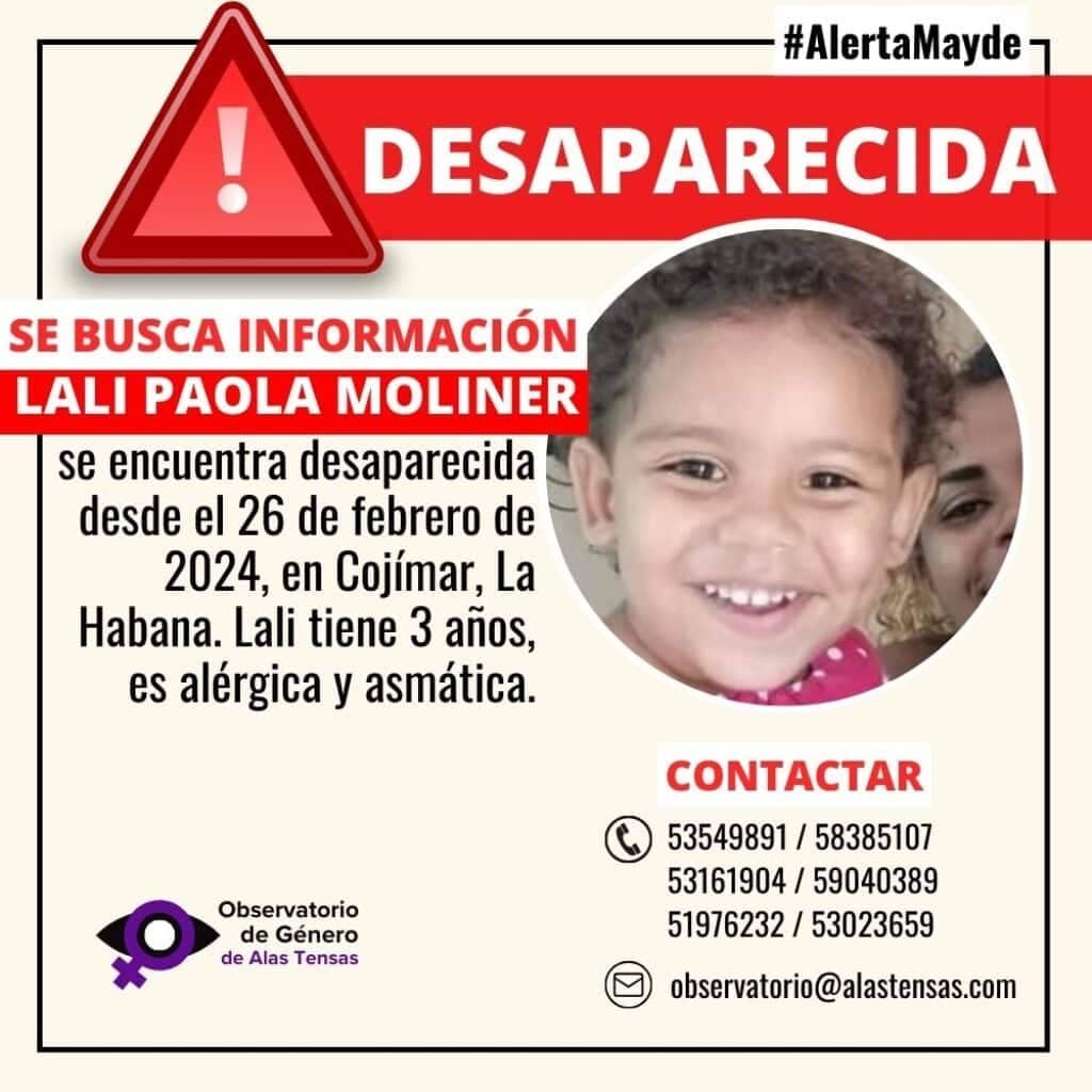 Niña de 3 años desaparecida 