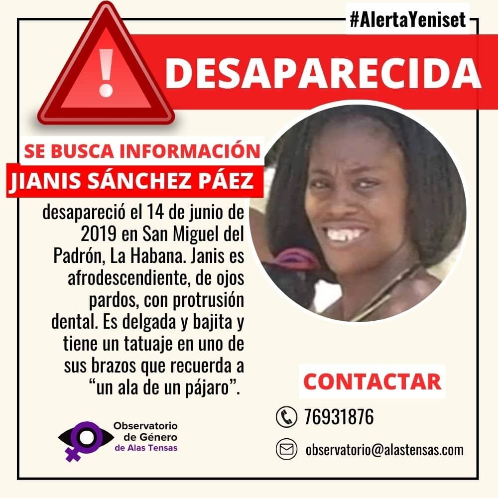 Jianis Sánchez Páez desaparecida en Cuba 